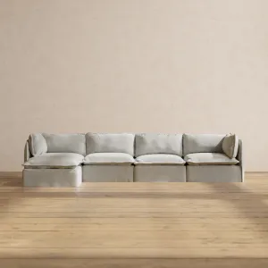 Modular Performance 4-Seater Sectional in Cloud | Relaxed Blend