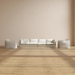 Modular Performance 4-Seater Sofa   Armchair Set in Eggshell | Relaxed Blend