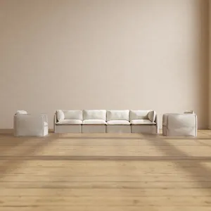 Modular Performance 4-Seater Sofa   Armchair Set in Flour | Relaxed Blend