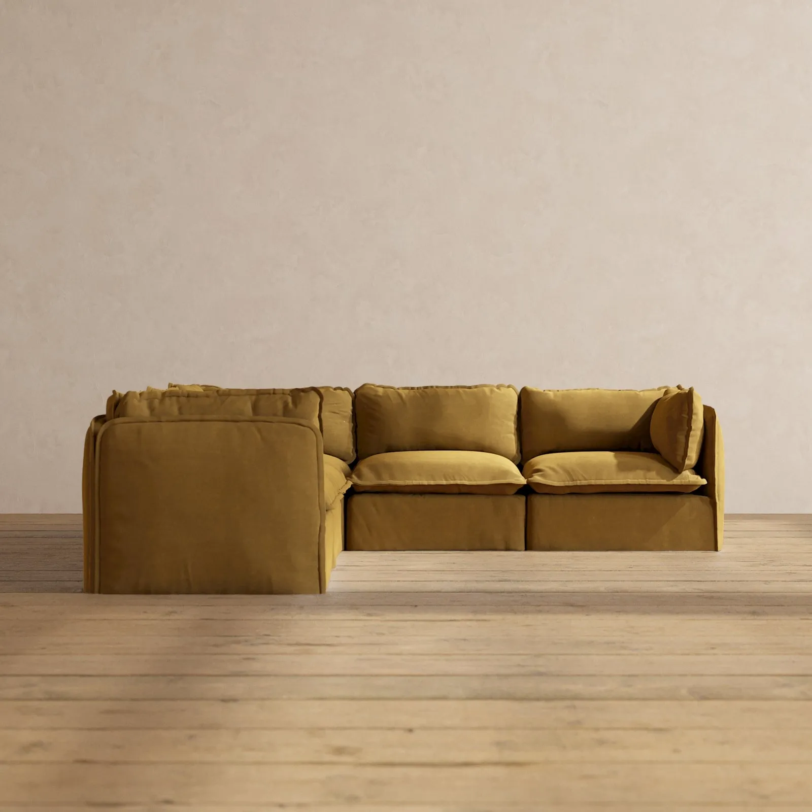 Modular Performance 5-Seater Corner Sectional in Toffee | Relaxed Blend