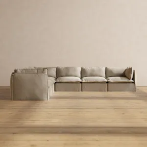 Modular Performance 7-Seater Corner Sectional in Dune | Relaxed Blend