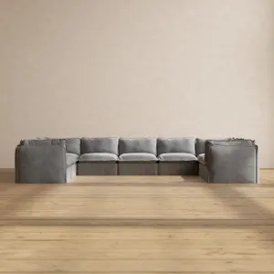 Modular Performance 9-Seater U-Sectional in Ash | Relaxed Blend