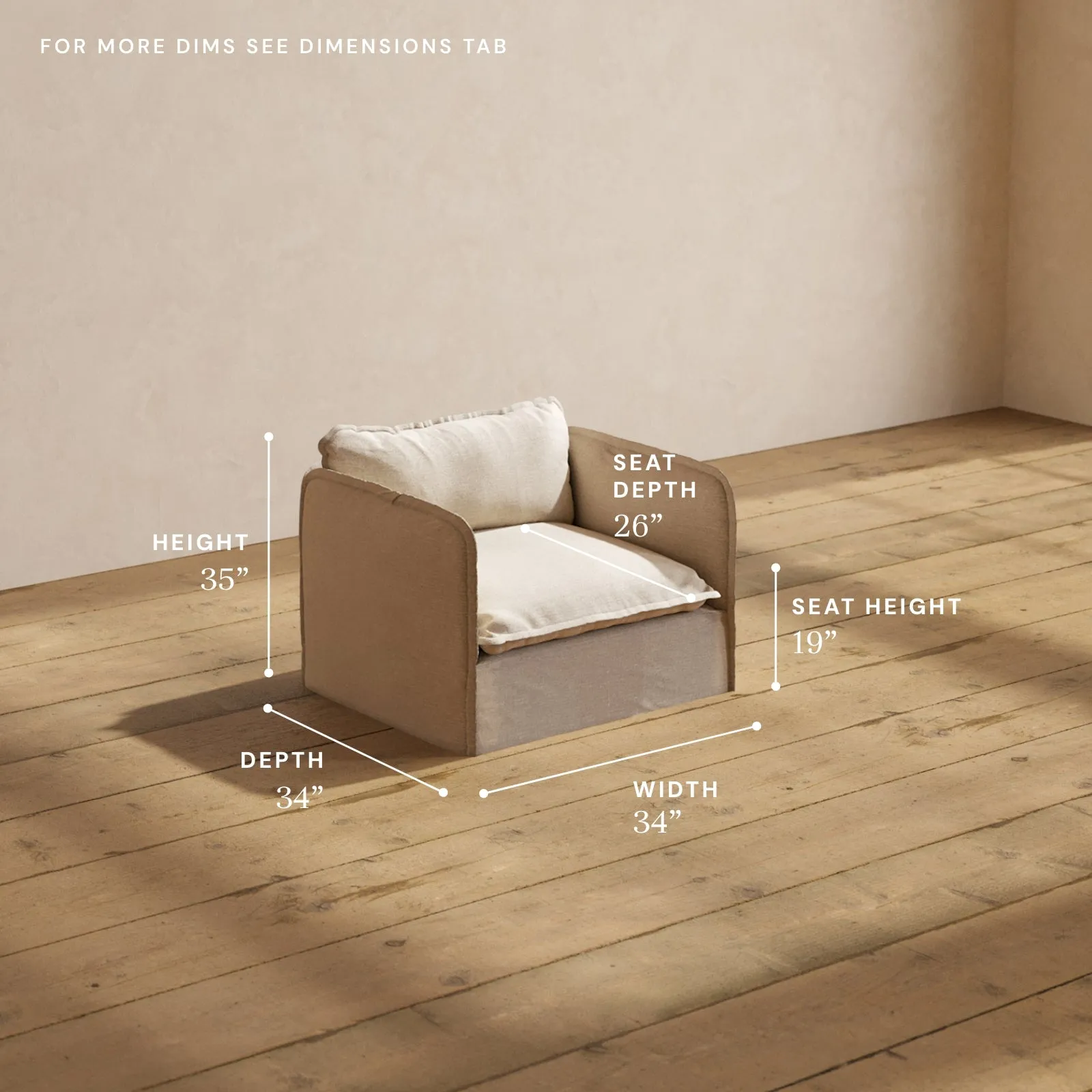 Modular Performance Armchair in Oat | Relaxed Blend