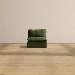 Modular Performance Armless Chair in Olive | Relaxed Blend