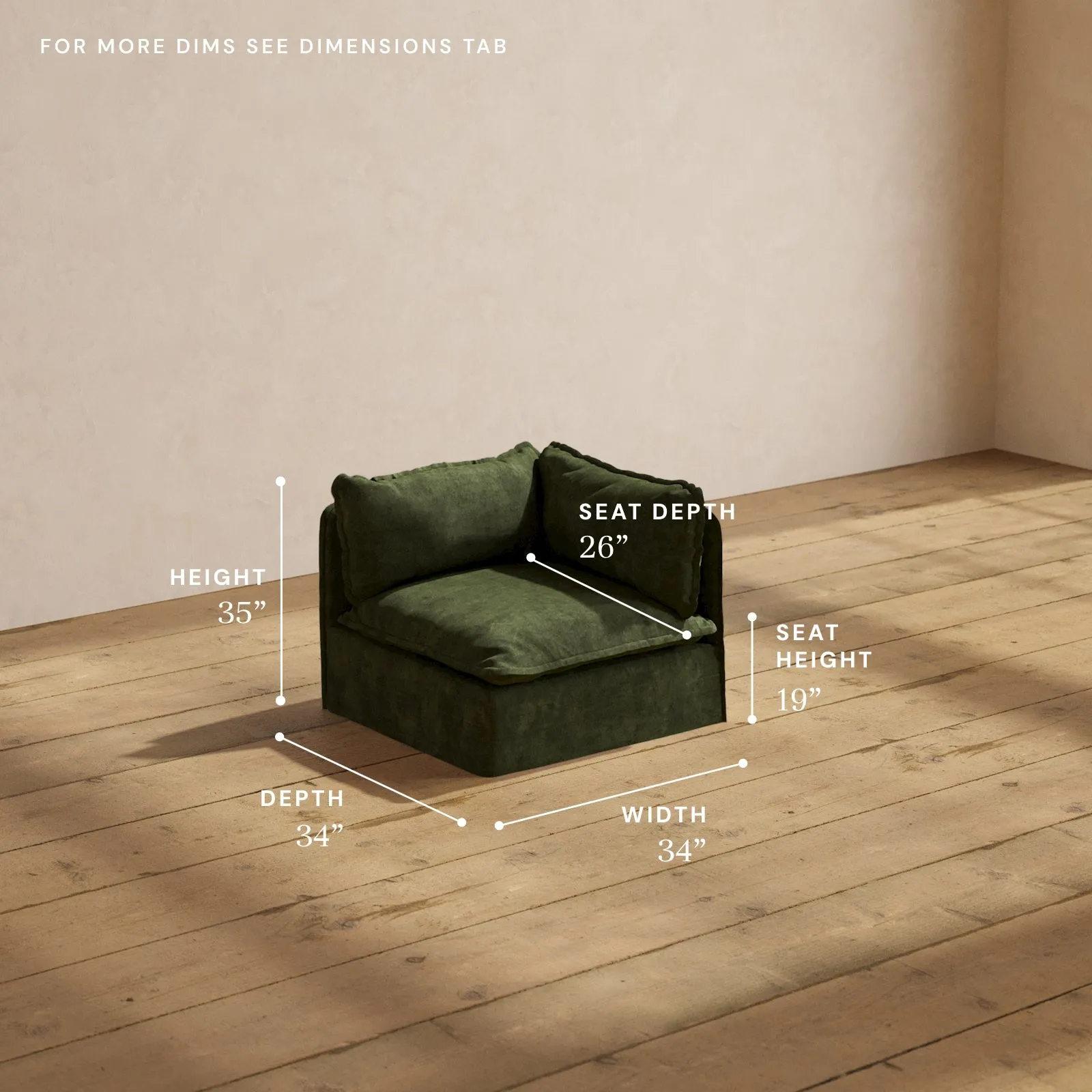 Modular Performance End Chair in Olive | Relaxed Blend