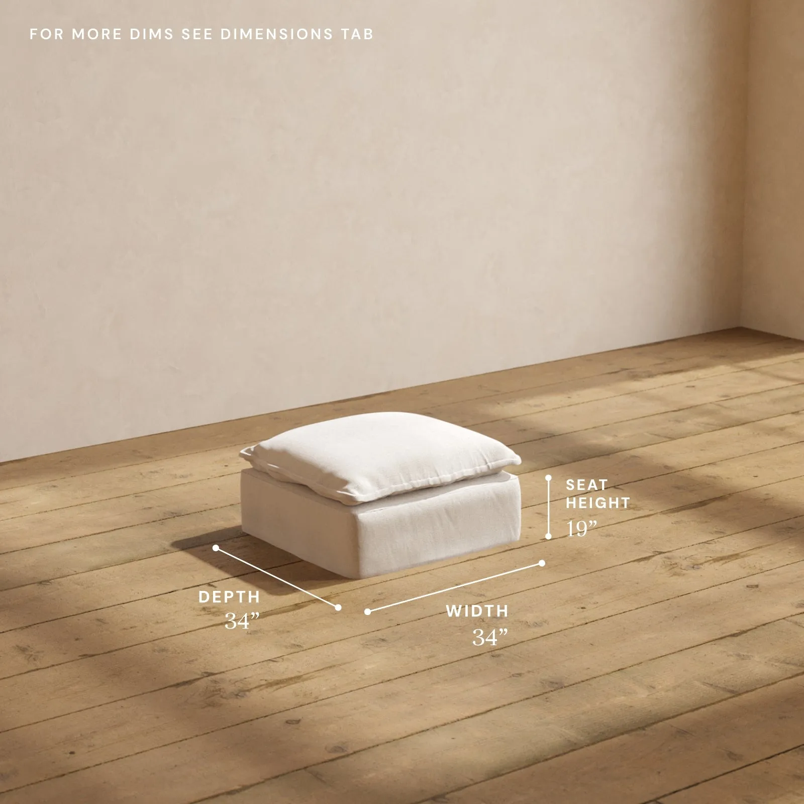 Modular Performance Ottoman in Flour | Relaxed Blend