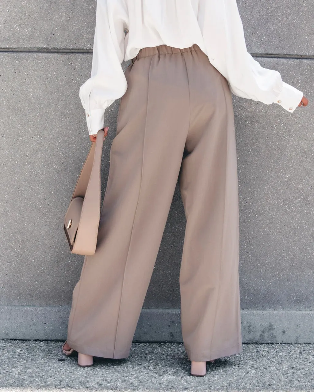 Muse By Magnolia Mocha Drawstring Wide Leg Pants - DOORBUSTER