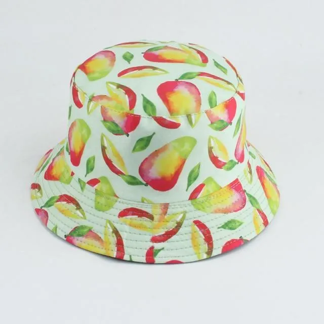 Mushroom Printed Foldable Bucket Hat Beach Sun Hats Streetwear Hat