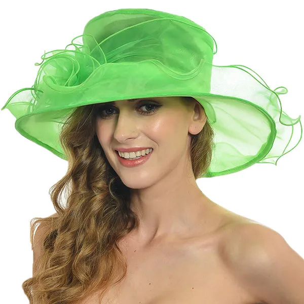 Organza Church Kentucky Derby Hats Green S09