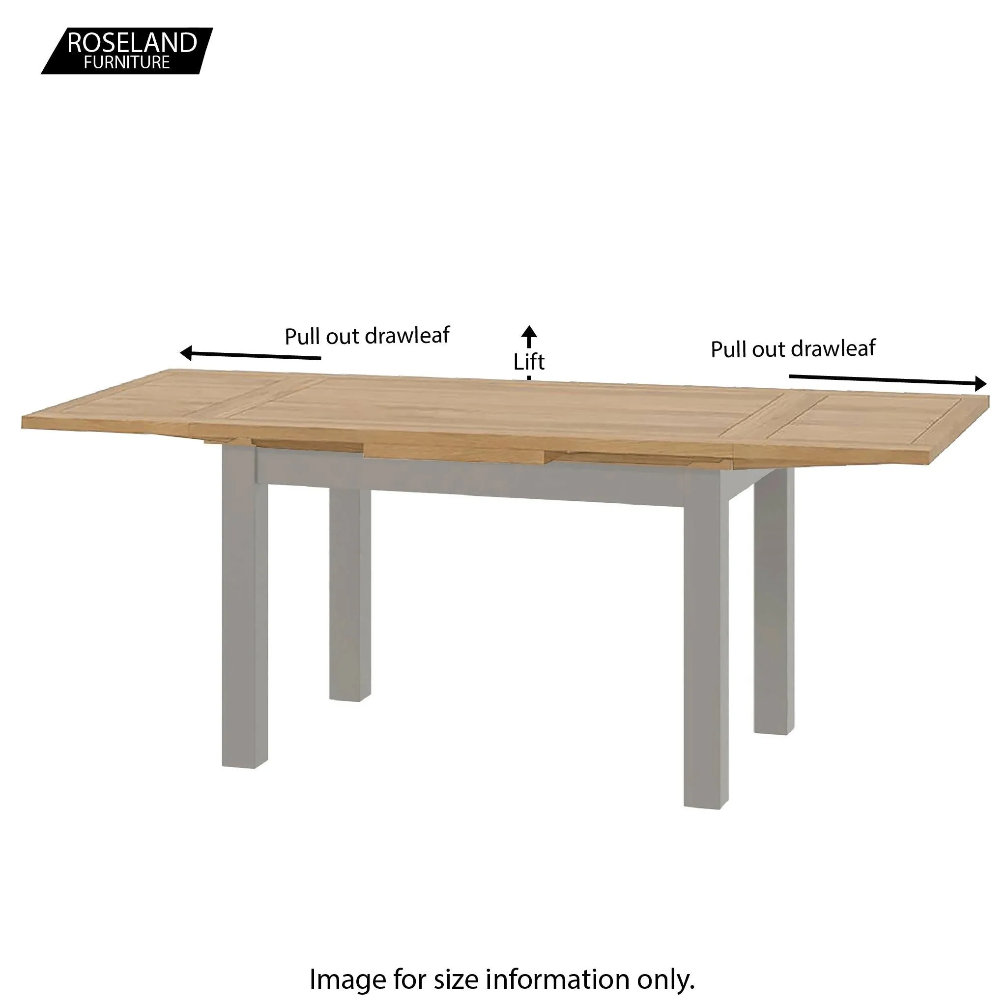 Padstow Grey Lift Top Drawleaf Table 120-200cm