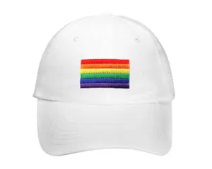 Rainbow Flag Baseball Hats in White