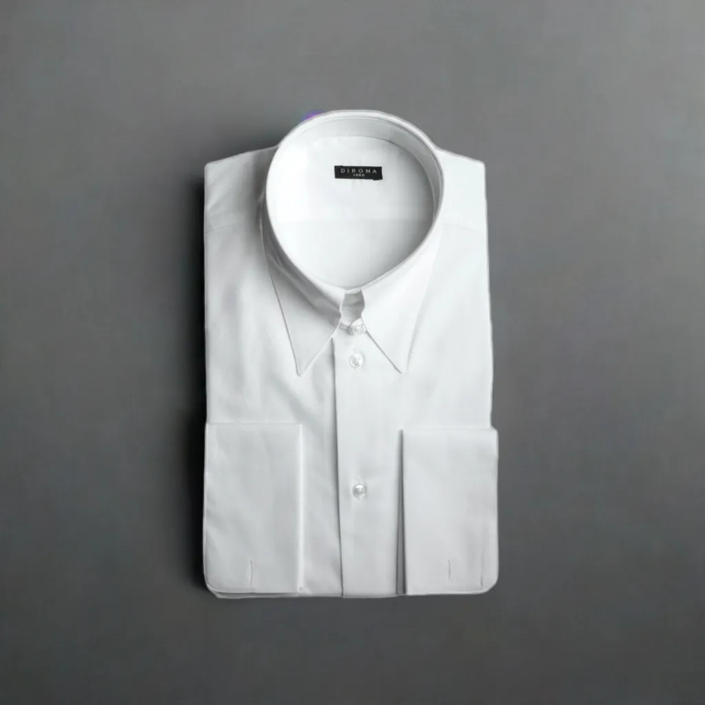 Spear Point Tab Collar Twill Dress Shirt