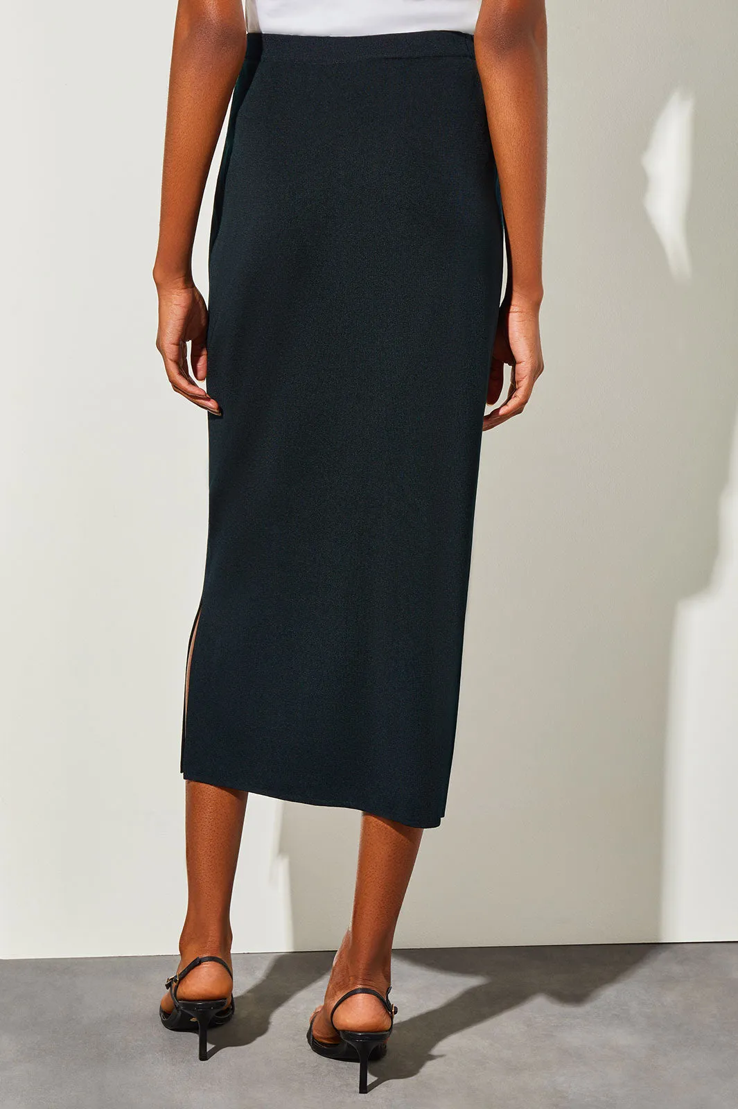 Straight Knit Ballerina-Length Skirt