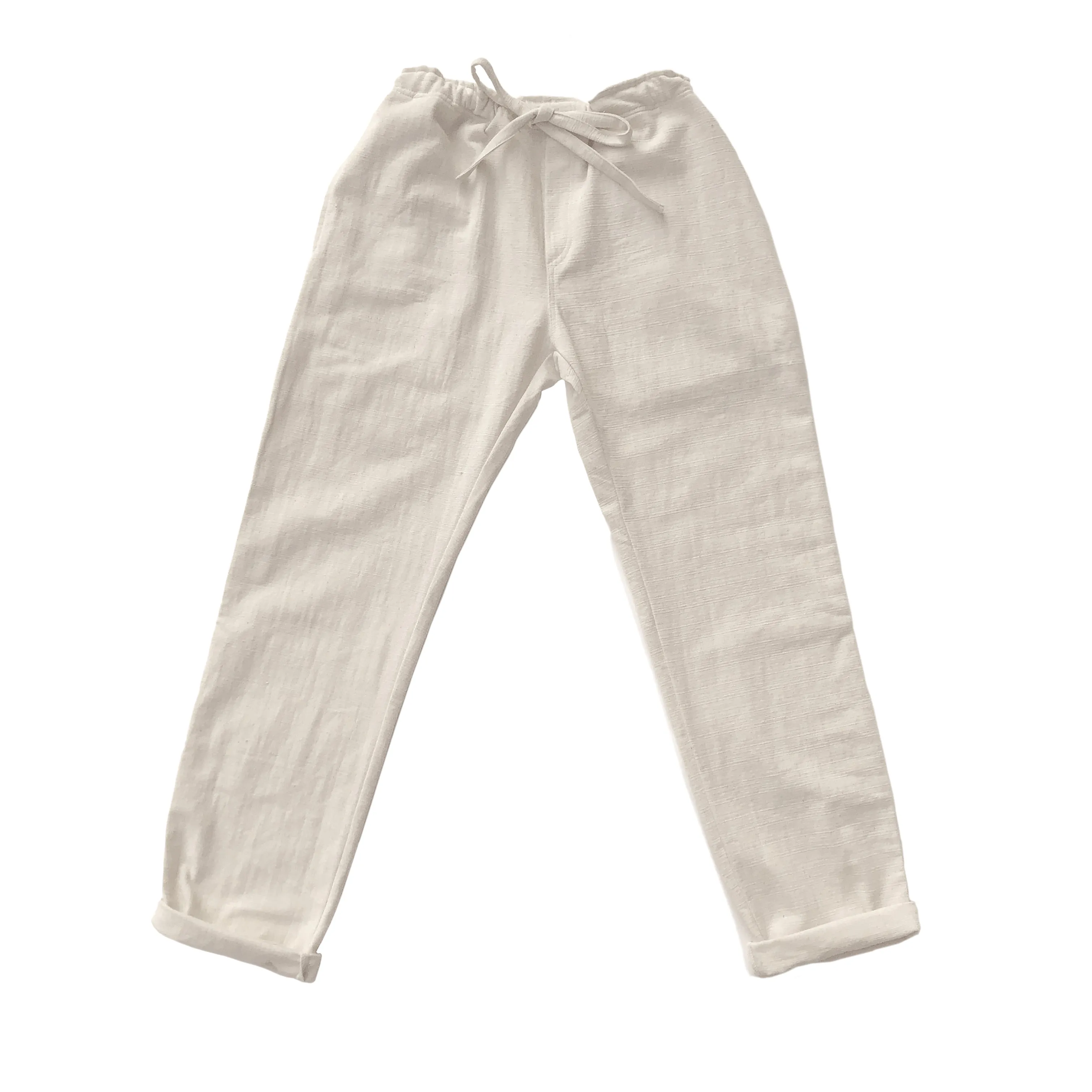 Unisex Ribbed Cotton Shing Mai Trousers Beige