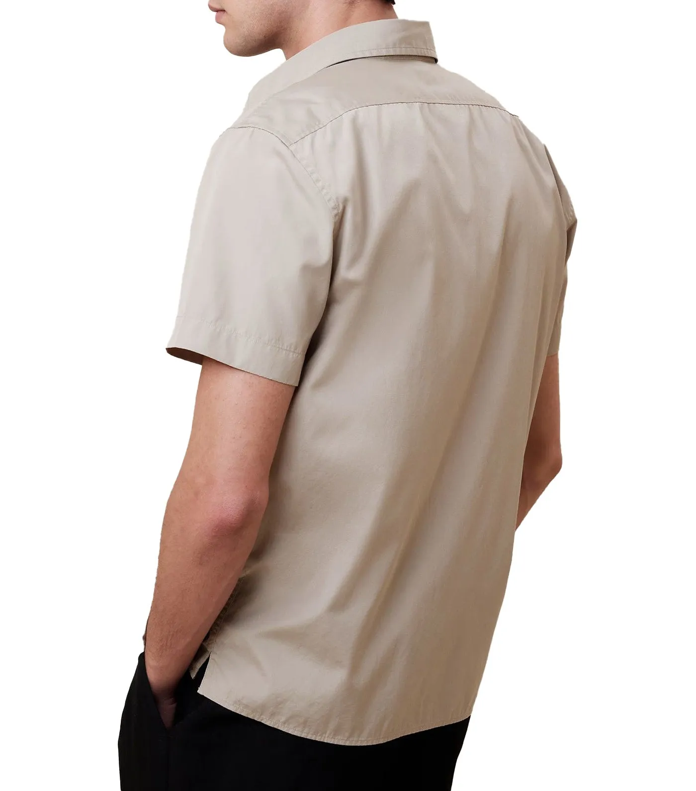 Washed Cotton Poplin Shirt Tan